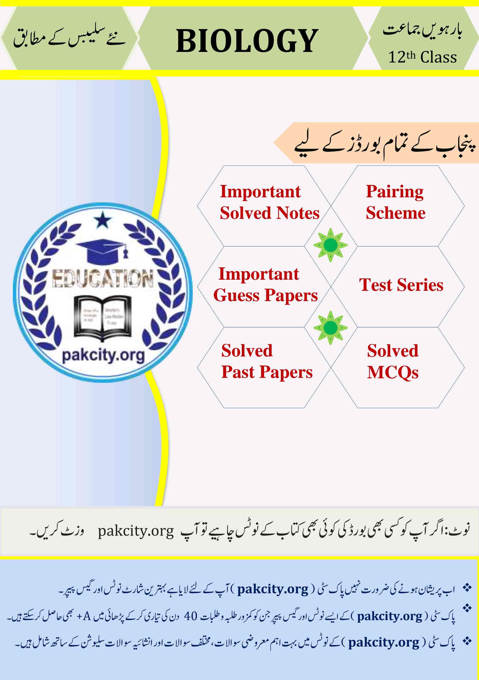 Biology for Class 12 Punjab Board
