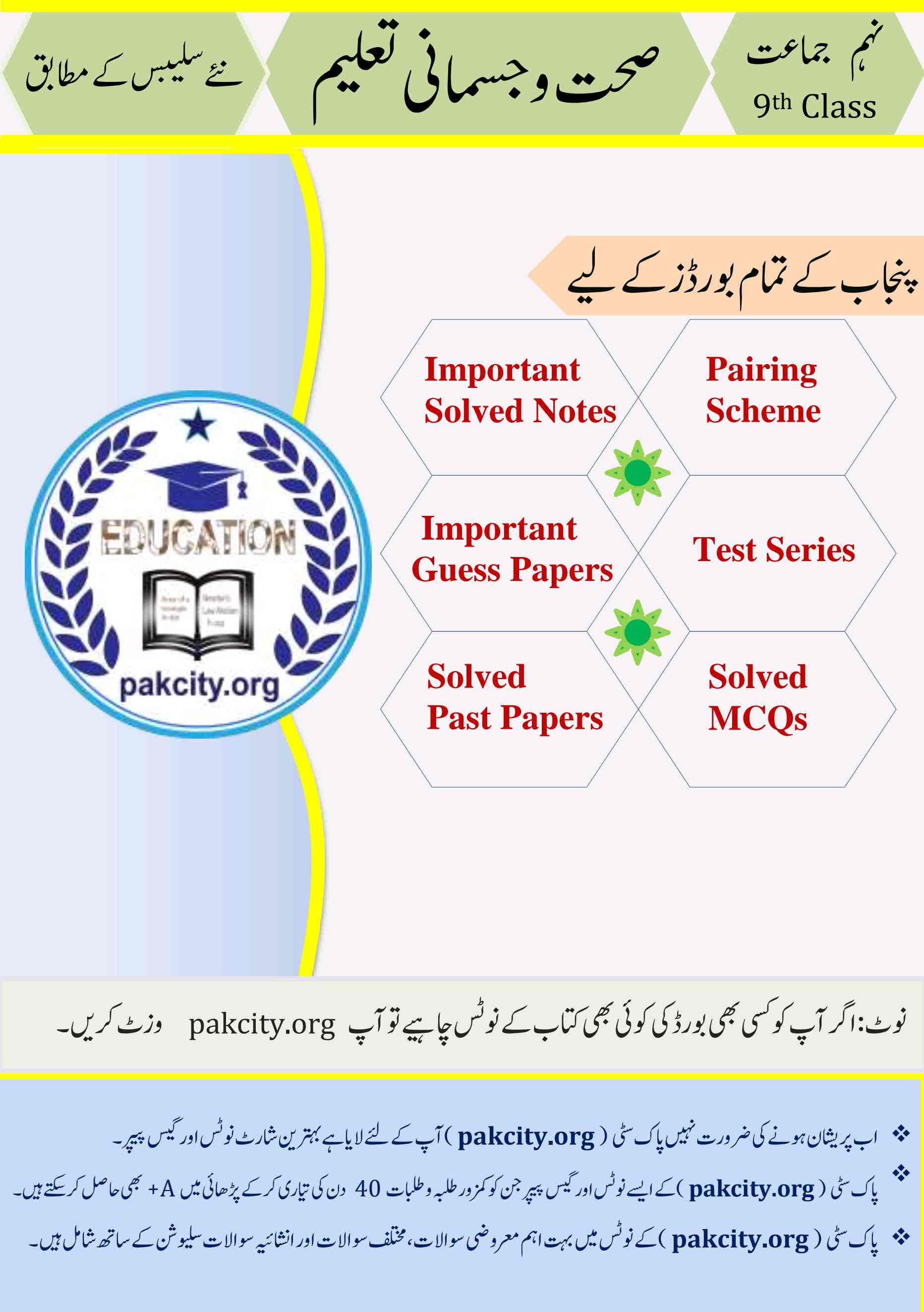 Health And Physical Education Class 9 Punjab Board